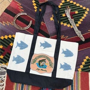 Tote Bag with Jean Fish patchwork Design